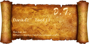 Dankó Teofil névjegykártya